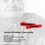 plakat wydarzenia Janion, jej teksty i inne osoby